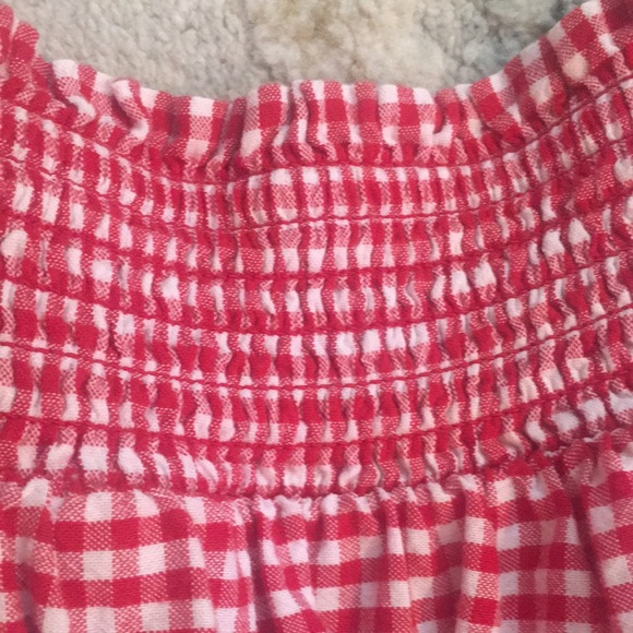 Old Navy Red Gingham Babydoll Dress with Embroidered Hem XL - Picture 5 of 10